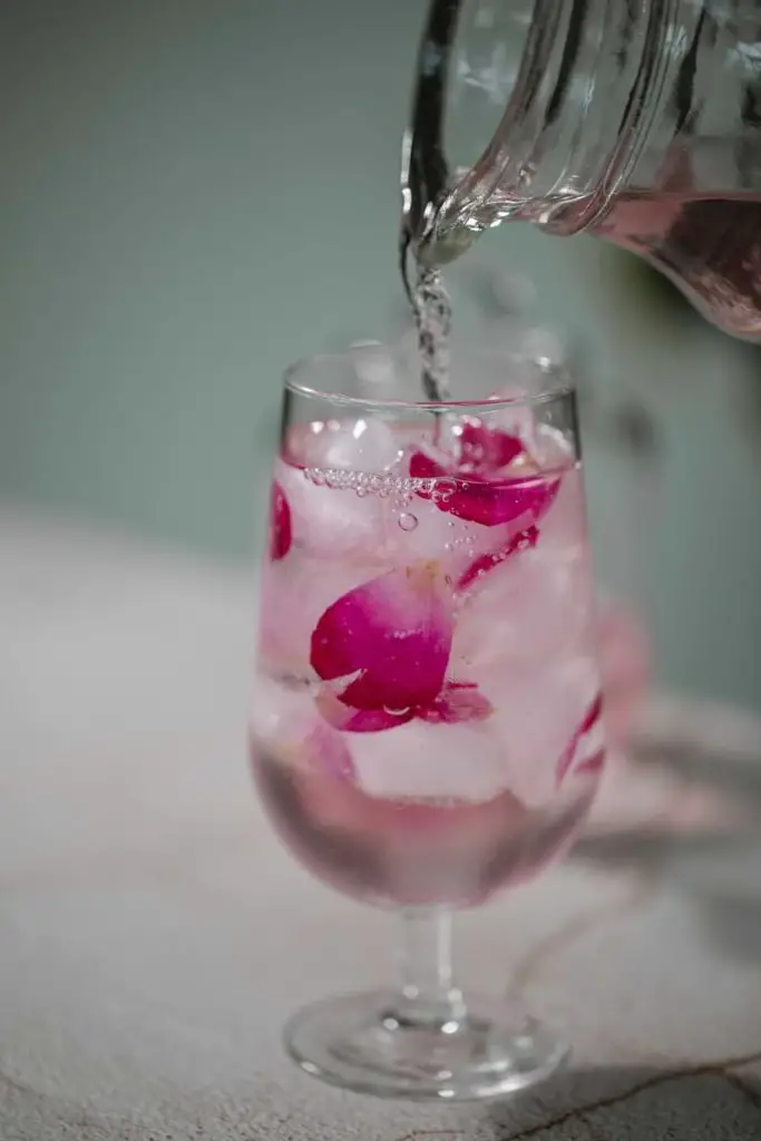 rose petal flavored water